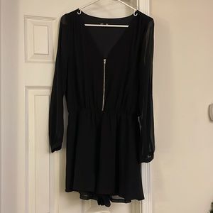 Express Zip Romper, black, size M